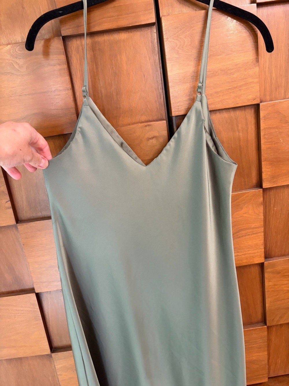 a new day Olive Satin Slip Dress - Picture 7 of 8